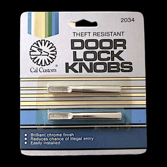 Car Door Anti Theft Knob Lock Cal Custom Replacements Silver Tone Universal New - Picture 1 of 12